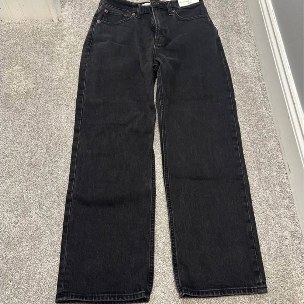Abercrombie & Fitch Men's Dark Gray Relaxed Jeans